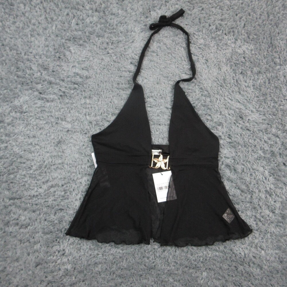 Princess Polly Tank Womens US 8 Black Halter Electrified Hardware Camisole NWT